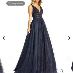 Mac Duggal Sparkle Tulle Ballgown in Midnight Size 0